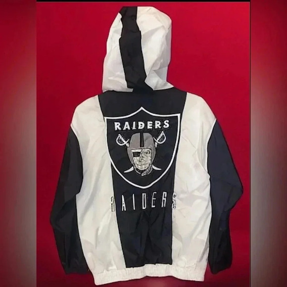 NFL Jackets & Blazers - NFL Team Apparel Las Vegas Raiders Small Half Zip Pullover Hoodie Windbreaker